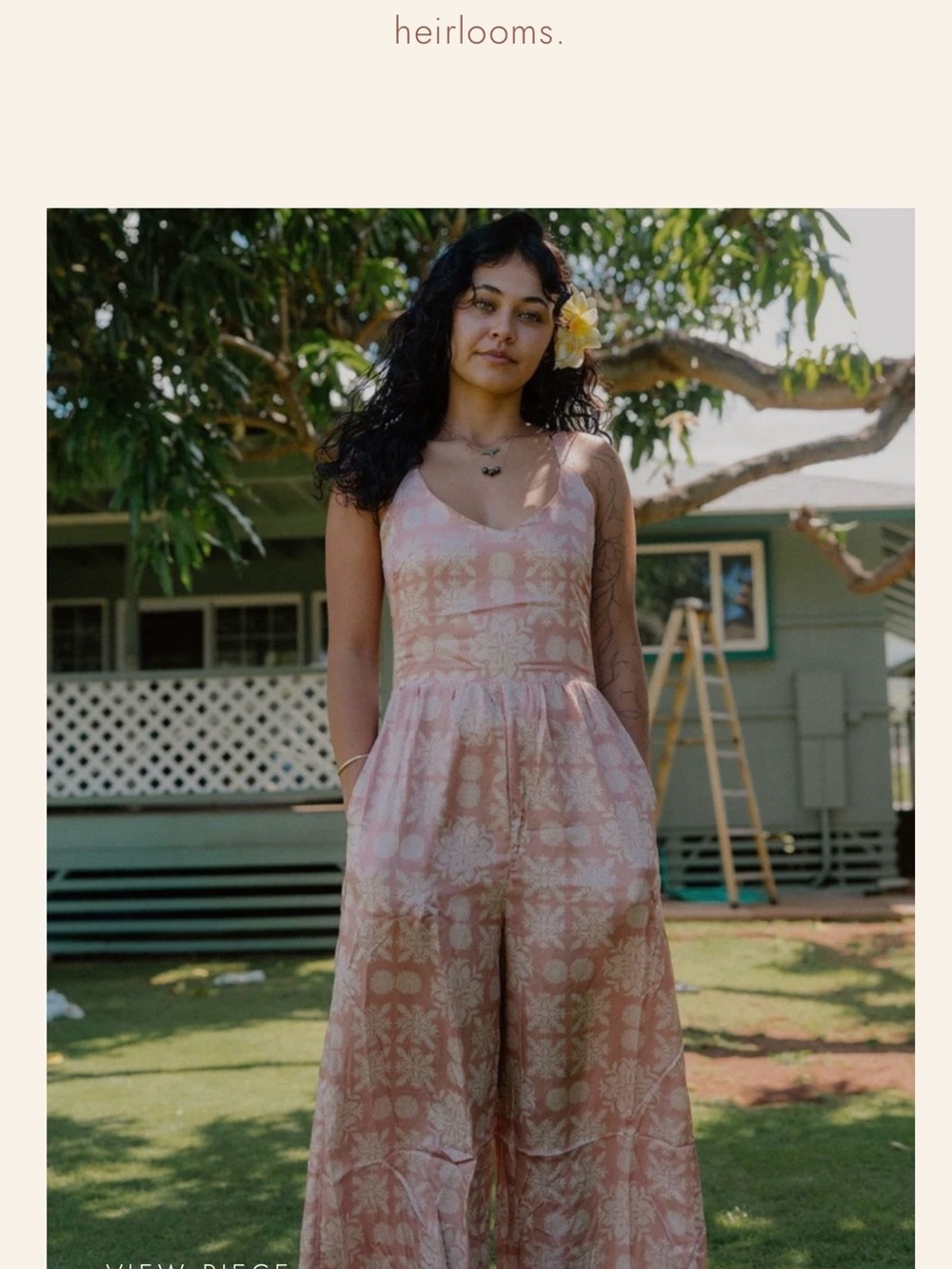 Heirlooms Pink Floral Scoop-Neck Wide-Leg Jumpsuit